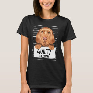 T-shirt À poils durs Vizsla Mugshot Chien coupable