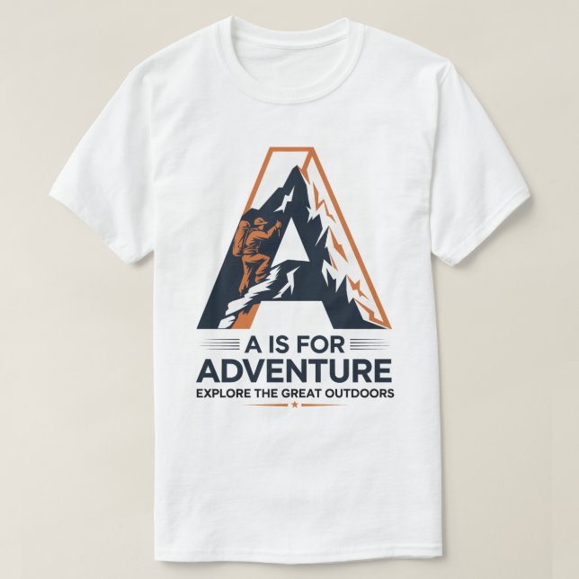 T-shirt A pour l'aventure Randonnée Mountain Design (Design devant)