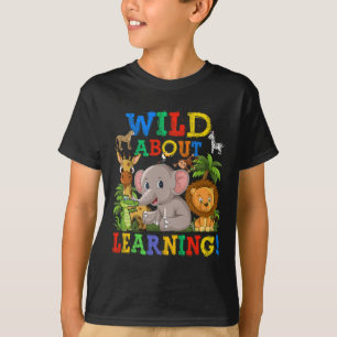 T-shirt À Propos Apprendre Safari Animaux Jungle Retour À