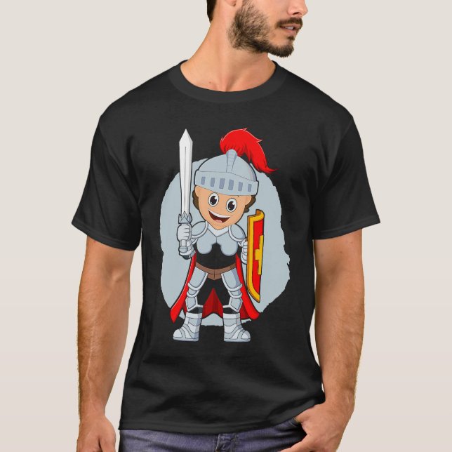 T-shirt A proud little knight from the Medieval with sword (Devant)