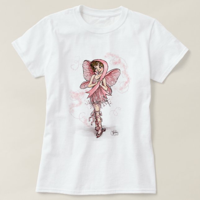 T-shirt à ruban rose (Design devant)