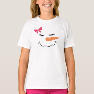 T-shirt à ruban rose Snowman Face Smile