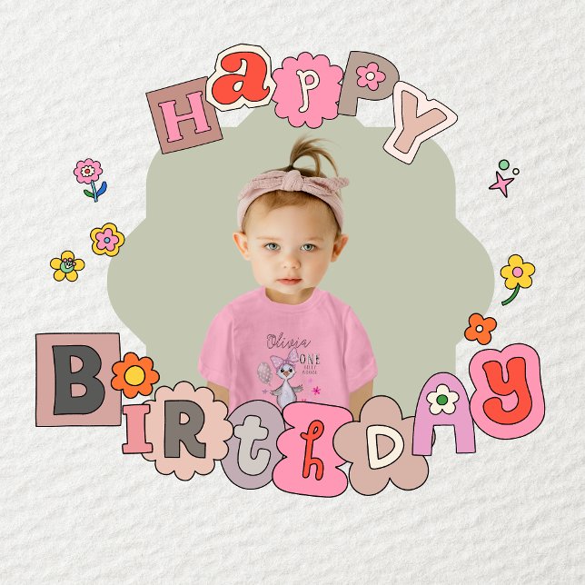 T-Shirt à tête blanche 1er anniversaire de naissan (Silly Goose 1st Birthday Pink Bow T-Shirt)