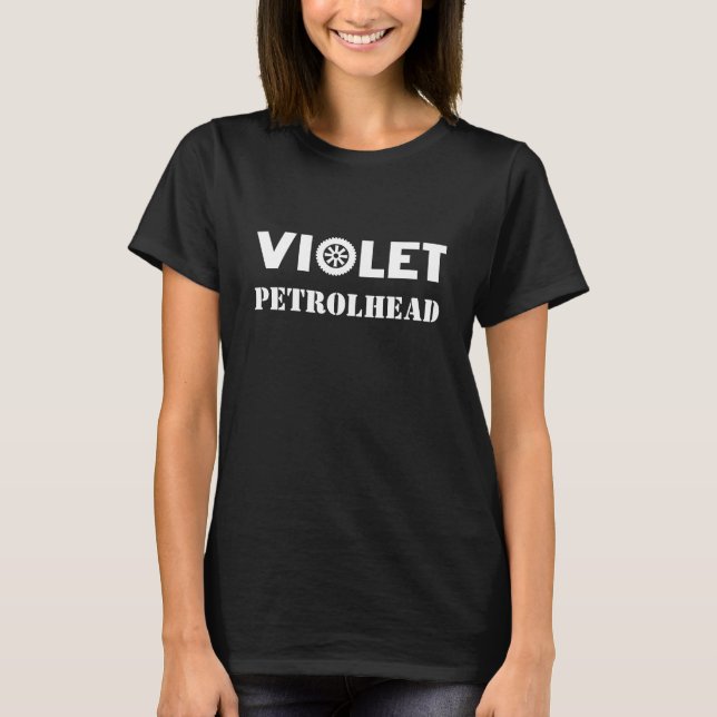 T-shirt à tête de pétrole violet (Devant)