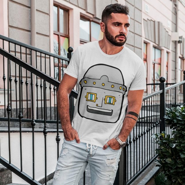 T-Shirt à tête de robot (Créateur téléchargé)