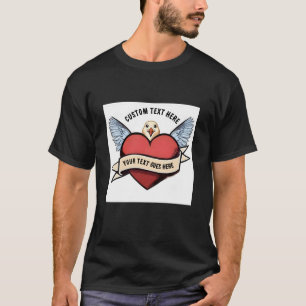 T-Shirt à Texte Personnalisé Tatouage de Mouette