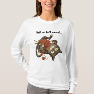T-shirt à thème tricot de chat drôle Cadeau pour t
