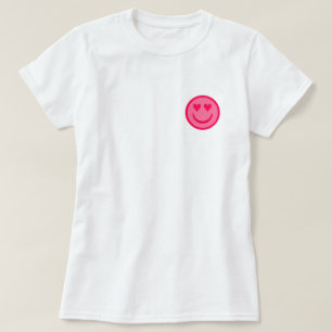 T-shirt à visage joyeux au coeur preppy