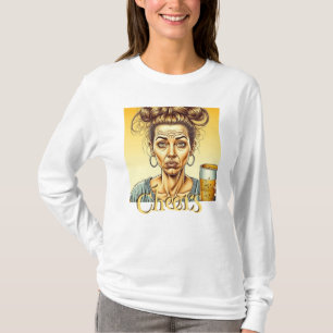 T-shirt À votre santé Dame drôle tenant une bière pressi
