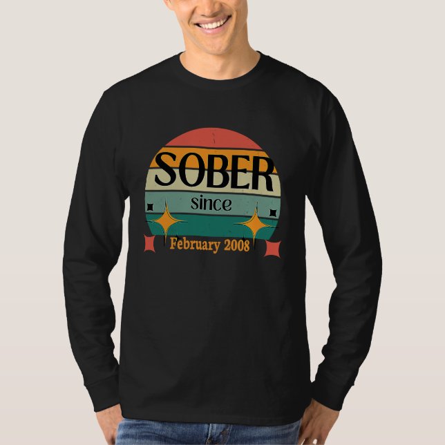 T-shirt AA NA Celebrate Sobriety Since February 2008 Sober (Devant)