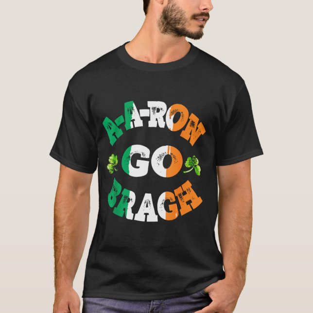 T-shirt Aaron Erin Go Bragh Shamrock St.patrick's Day  (Devant)