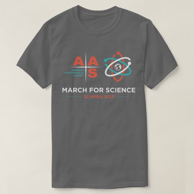 T-shirt Aas + Mars pour la Science ; Gris-foncé (Design devant)
