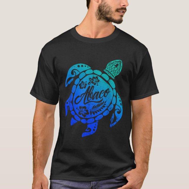 T-shirt Abaco Tribal Sea Turtle Bahamas Beach Vacation  (Devant)