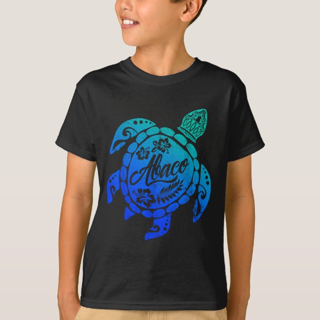 T-shirt Abaco Tribal Sea Turtle Bahamas Beach Vacation  (Devant)
