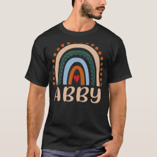 T-shirt Abby Nom Personnalisé Drôle Femmes Rainbow Abby