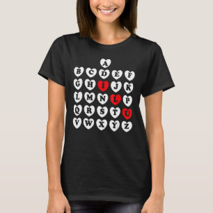 T-shirt Abc Alphabet Anglais Enseignant Valentine S Day Ab