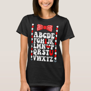 T-shirt ABC Alphabet I Love You English Enseignant Valenti
