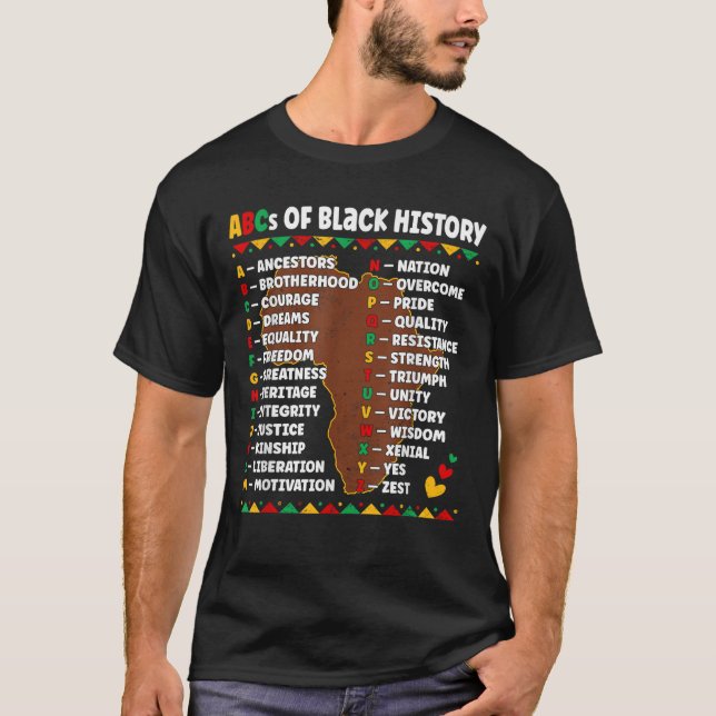 T-shirt ABC de l'histoire noire (Devant)