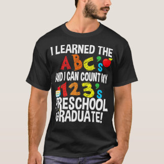 T-shirt ABC et 123 Parti d'études supérieures préscolaires