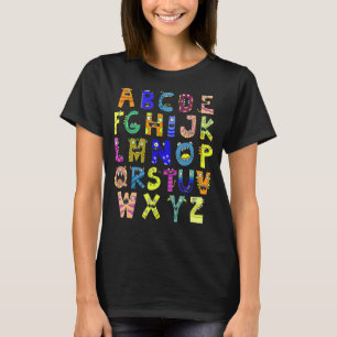 T-shirt ABC Monster Alphabet Halloween Teacher Costum
