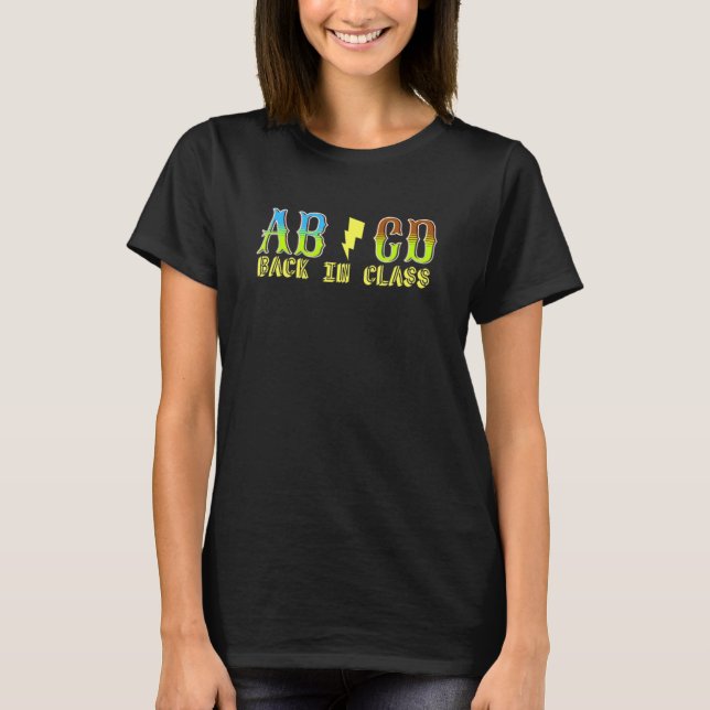 T-shirt Abcd Back In Class Ryb Back To School (Devant)
