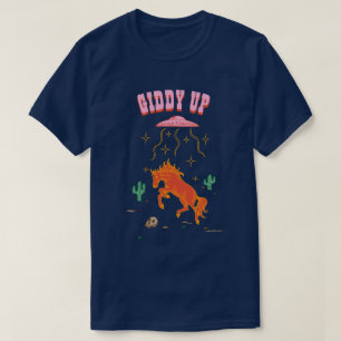 T-shirt Abduction d'ovni Giddy Up Horse sur mesure