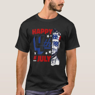 T-shirt Abe Lincoln Beard Lunettes de soleil et drapeau am