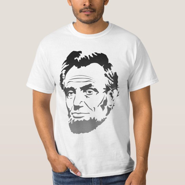 T-shirt Abe Lincoln Fade to Grey Portrait -Chemise (Devant)