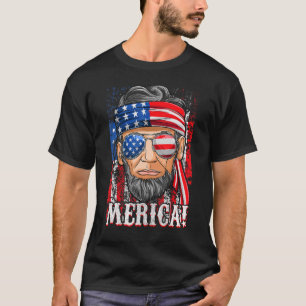 T-shirt Abe Lincoln Merica Drapeau américain 4 juillet Hom