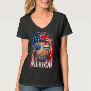 T-shirt Abe Lincoln Merica Drapeau américain 4 juillet Hom