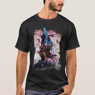 T-shirt Abe Lincoln Riding Ours Américain Patriotique Funn