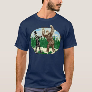 T-shirt ABE Lincoln Sasquatch Hunter Bigfoot Logo Men Shor