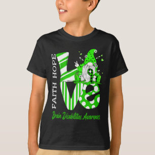 T-shirt Abee Gnome Love Incapacité cérébrale Sensibilisati