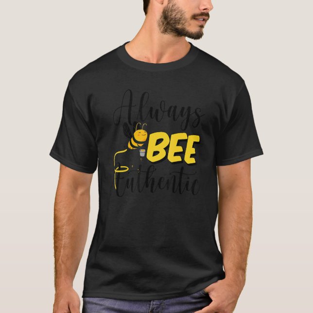 T-shirt Abeignon toujours être authentique Miel Abeille Lo (Devant)