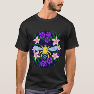 T-shirt Abeille à bandes bleues