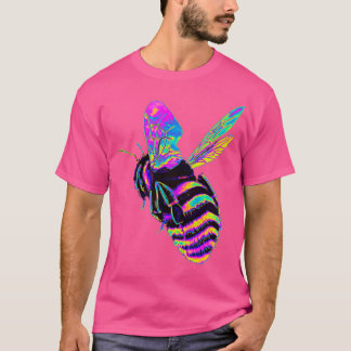 T-shirt Abeille à bosse rose et bleu