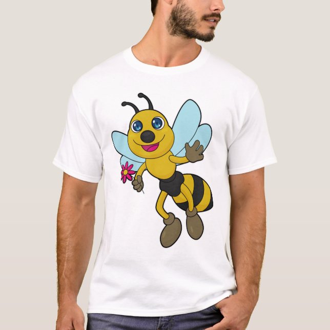 T-shirt Abeille à fleurs (Devant)