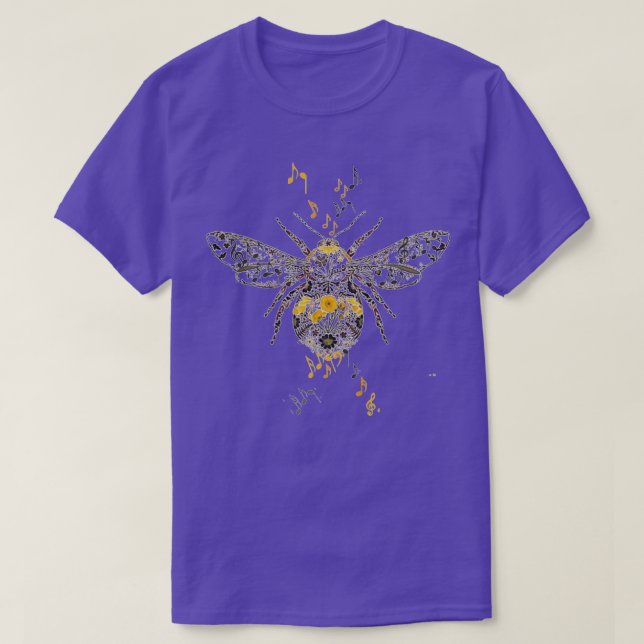 T-shirt Abeille à fleurs (Design devant)