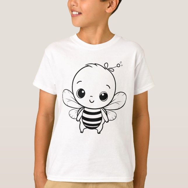 T-shirt Abeille colore-le toi-même (Devant)