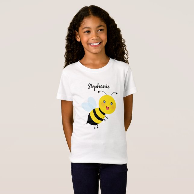 T-Shirt Abeille dans Tulip Garden (Devant entier)