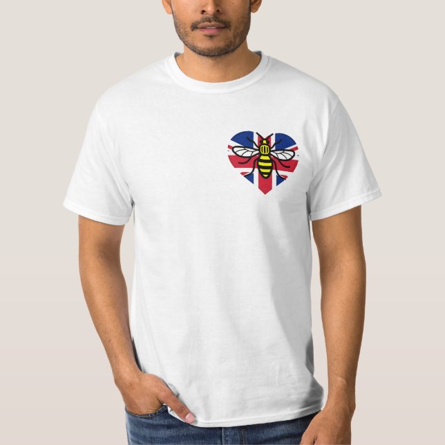 T-shirt Abeille de Manchester et solidarité de coeur (Devant)