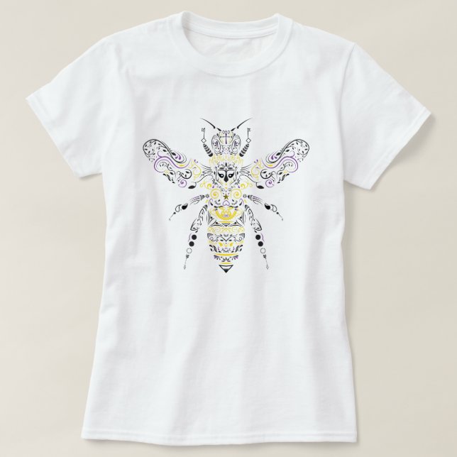 T-shirt abeille fleurie de miel (Design devant)
