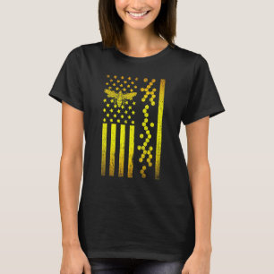 T-shirt Abeille peigne Honey Us Drapeau 4 juillet abeille
