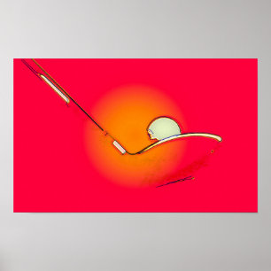 T-Shirt abends - Originelle Golfredkunst Print Poster