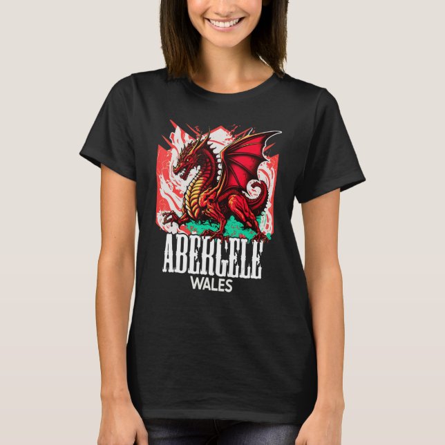 T-shirt Abergele Pays de Galles Drapeau gallois Y Ddraig G (Devant)