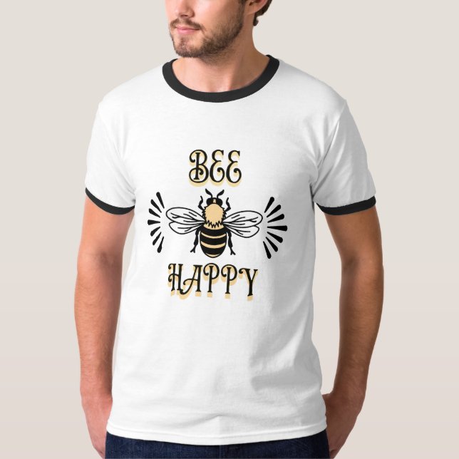 T-shirt Abey Happy | Couleurs Vintages Abeille de miel (Devant)