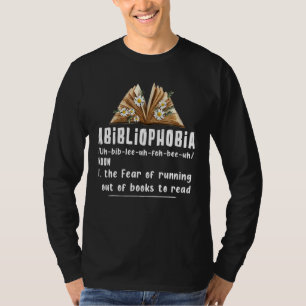 T-shirt Abibliophobia Definition Bookworm Reader Lecture L