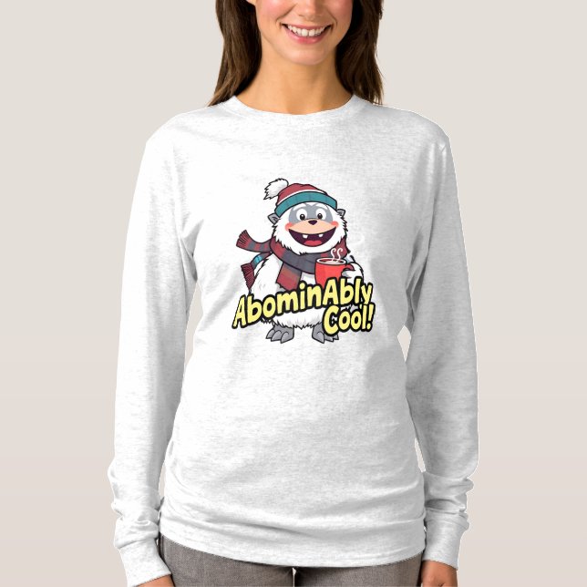 T-shirt Abominablement Cool Winter Yeti Design (Devant)