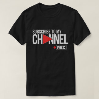 T-shirt Abonnez-vous au Tee de bouton Rec de ma chaîne