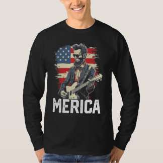 T-shirt Abraham Lincoln 4th of July American Flag Country 